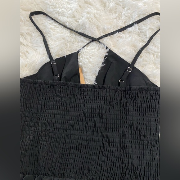 BTFBM Women’s Black sleeveless front split maxi dress with shirred back NWT - Picture 3 of 6